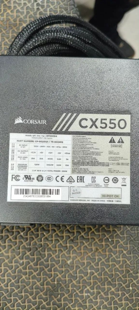 Fonte Corsair Cx 550w 80 Plus Bronze
