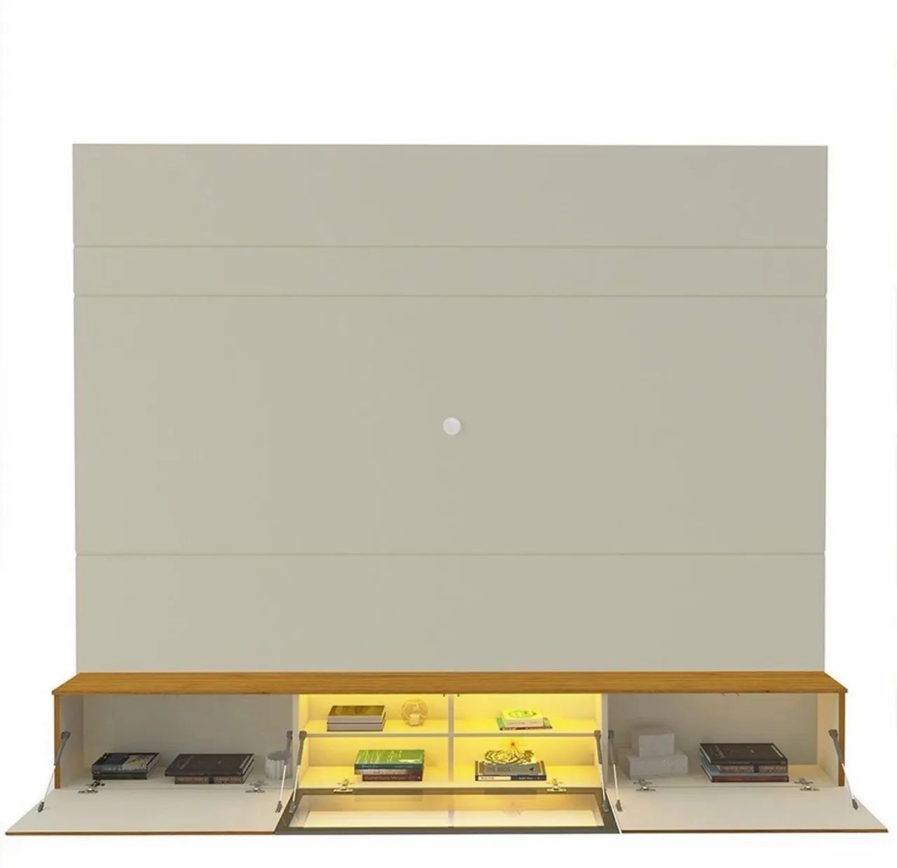 Estante para TV e Home Theater até 84 Polegadas 100% MDF com LED com Vidro Reflecta - Foto 5