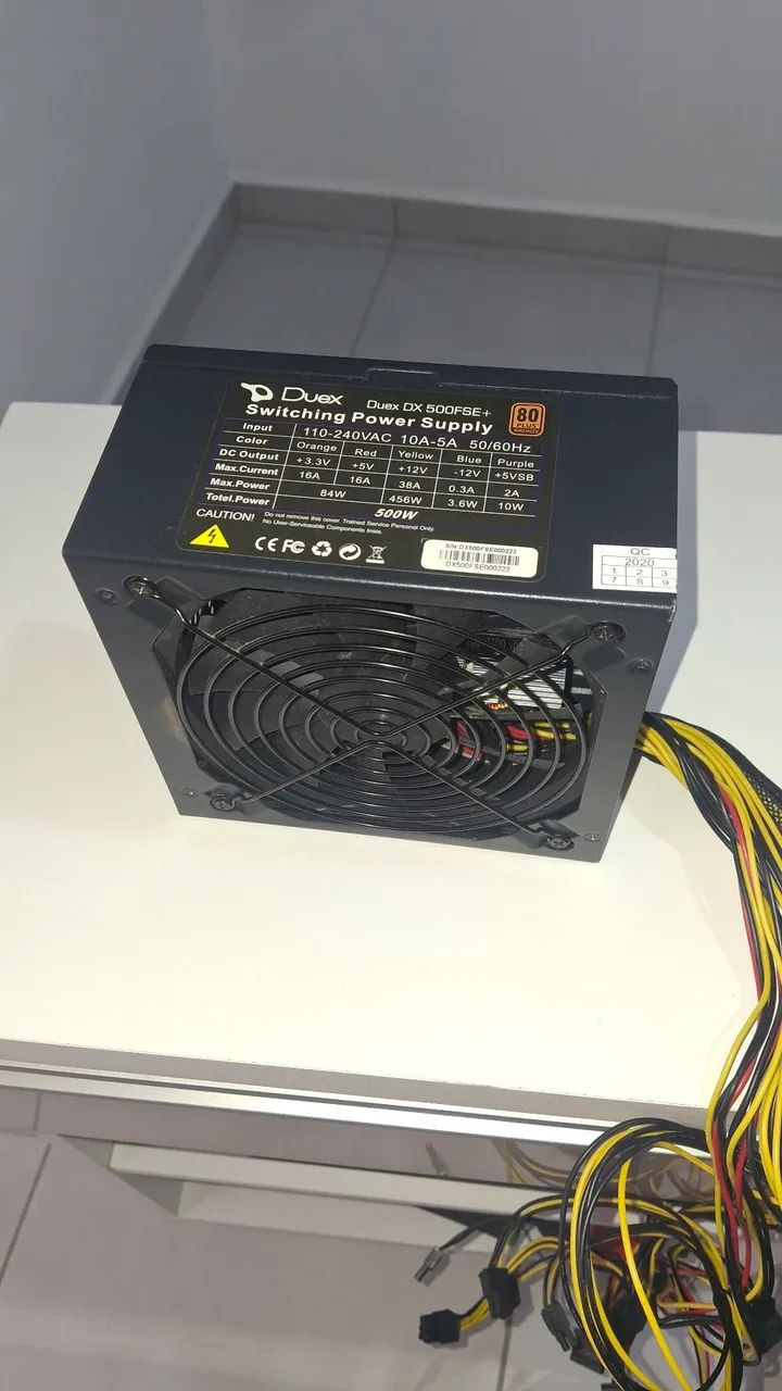 Fonte de Alimentação ATX 500W Duex DX500FSE+<br>
