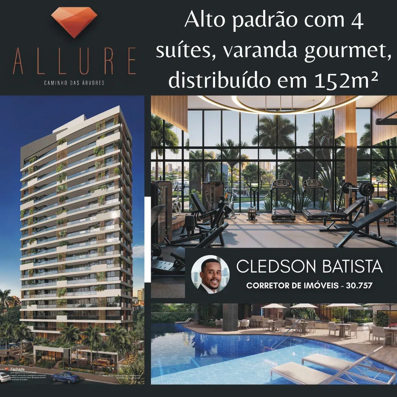 Allure Caminho Das Árvores, 4 Suítes Em 152M² E 3 Vagas De Garagem. 1JPJBEH