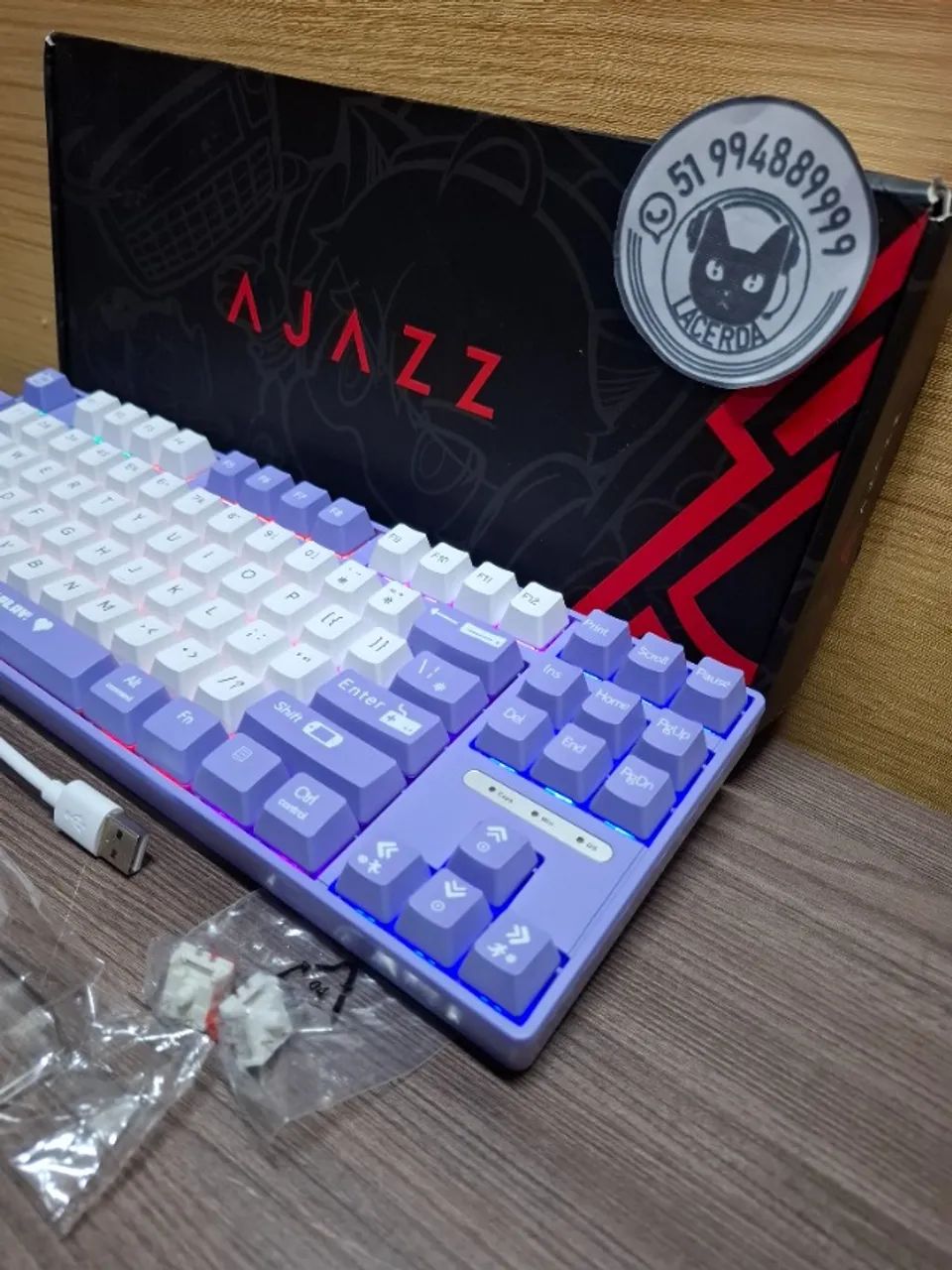 Teclado Mecânico Ajazz AK870MC, 80%, TKL, Rainbow, Switch Red(vermelho) [NOVO] - Foto 3