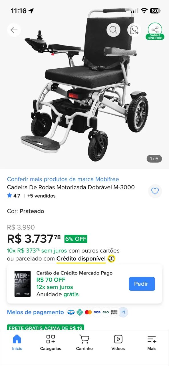Cadeira de rodas motorizada  - Foto 2
