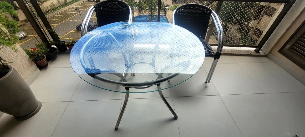 Mesa de varanda tampo de vidro - Foto 2