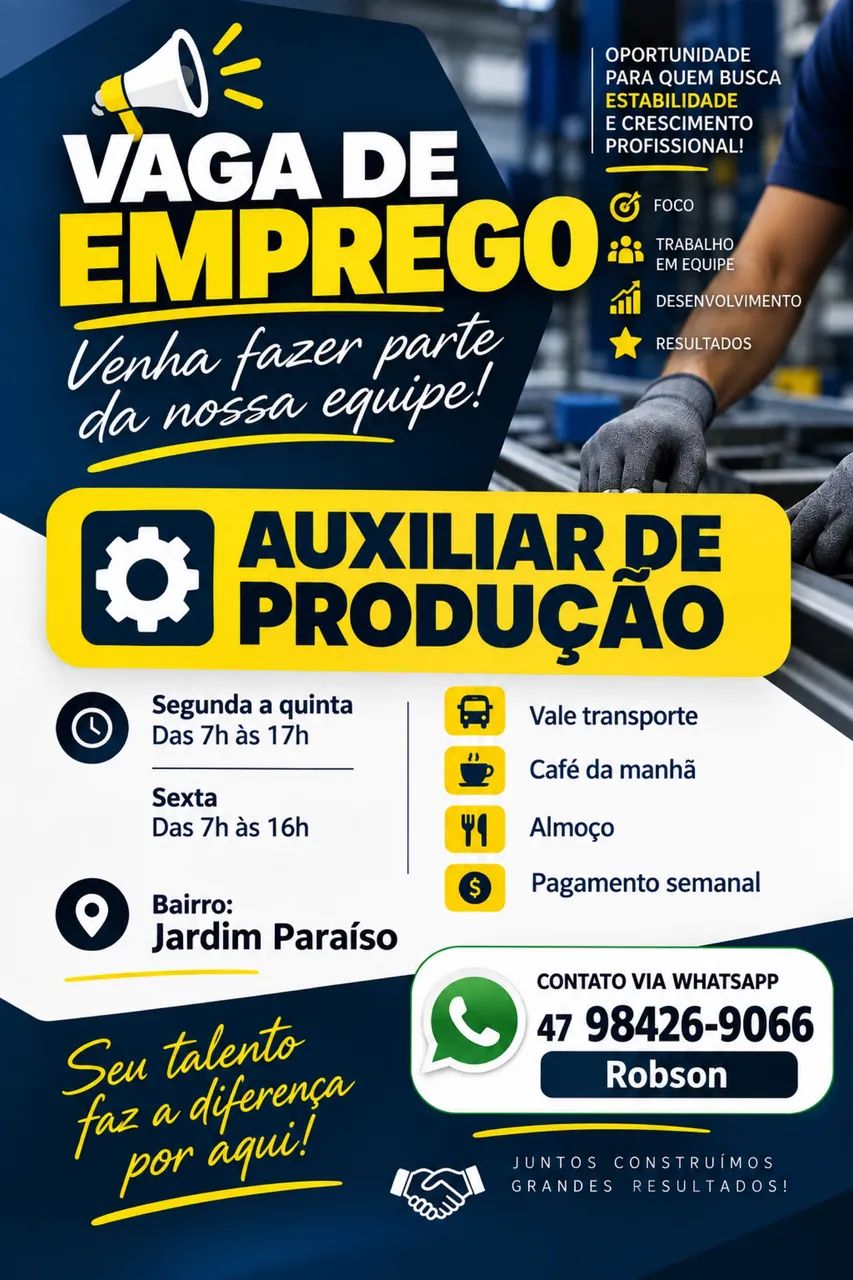 Vaga de emprego - auxiliar de produção  - Foto 2