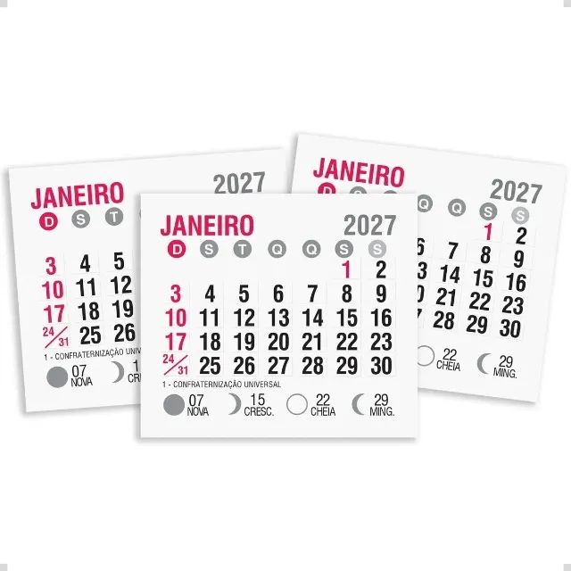 Kit 1000 Bloquinhos de Mini Calendários 2027 
