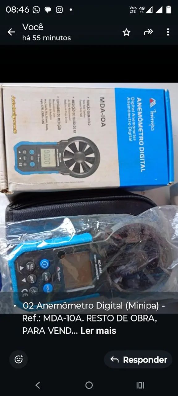 Anemômetro Digital (Minipa) - Mod.: MDA-10A