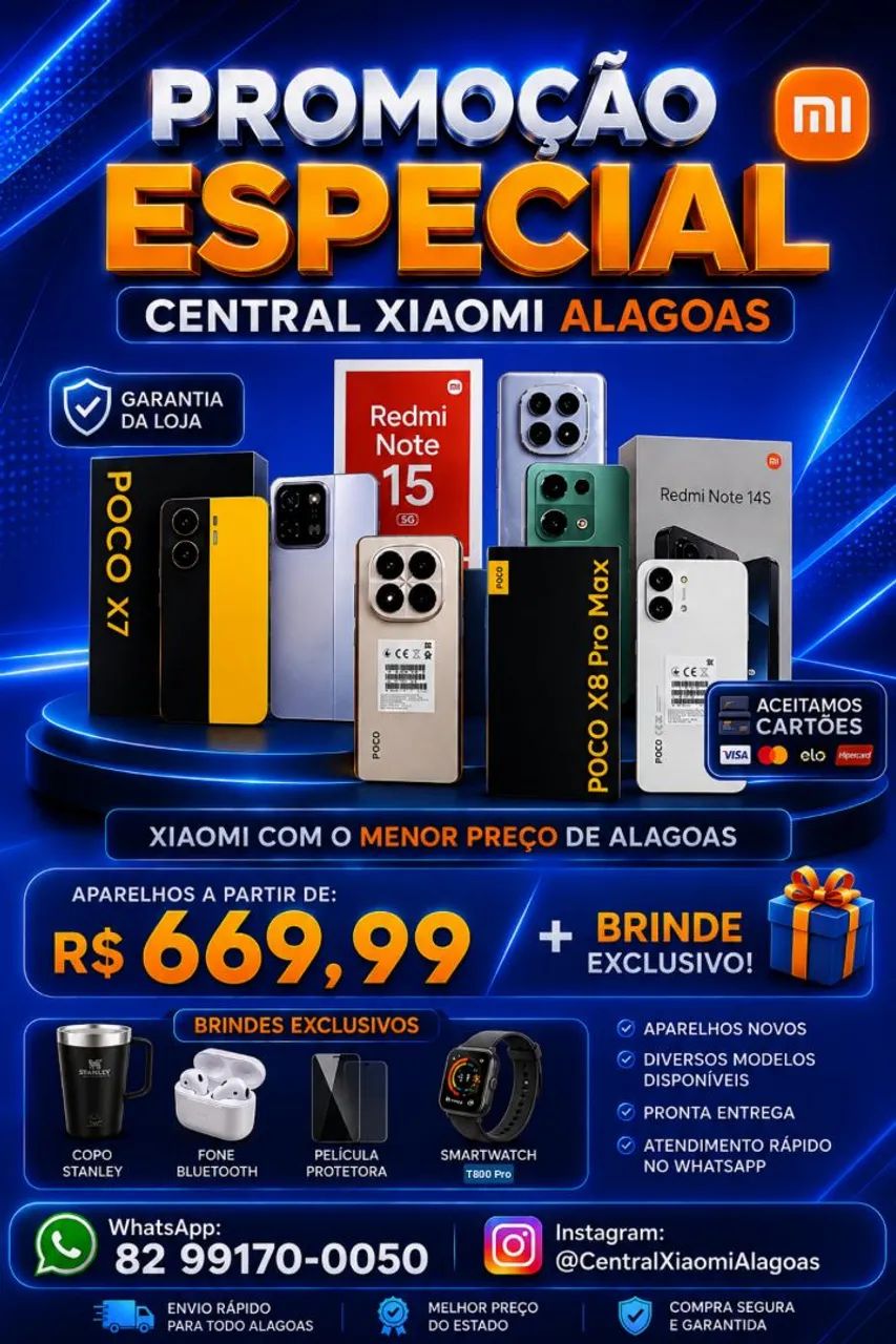 Xiaomi Poco X8 Pro Max 5G, Redmi Note 15 Pro, Poco X7 Pro 5G e Diversos Modelos 