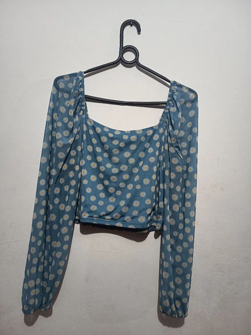 Cropped margaridas azul C&A - Foto 3