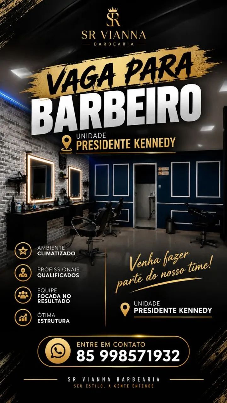 Vaga para barbeiro disponível 