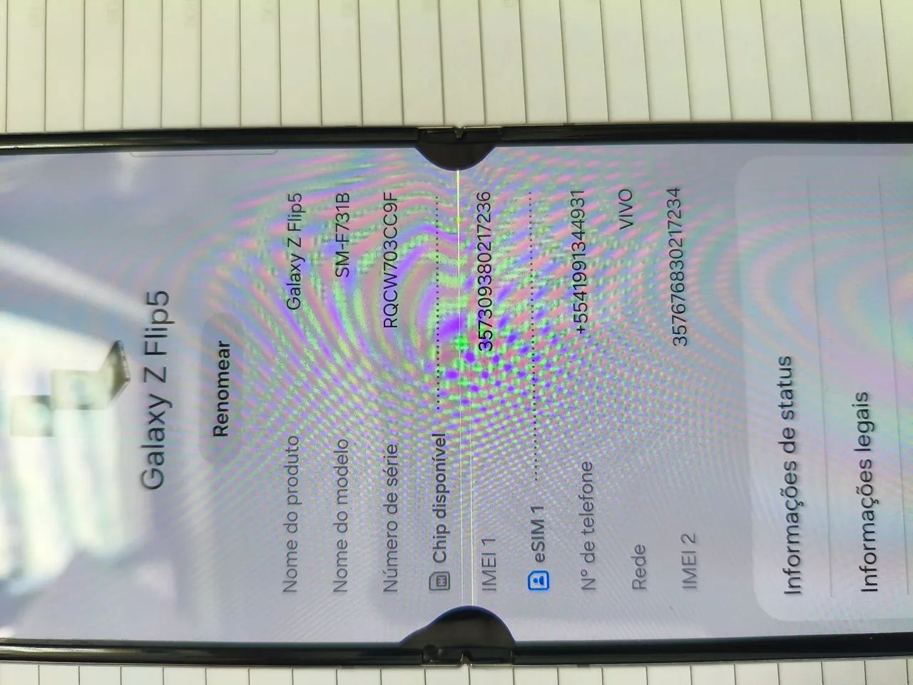 Celular com defeito na tela modelo SANSUNG FLIP5  com 256gb - Foto 3