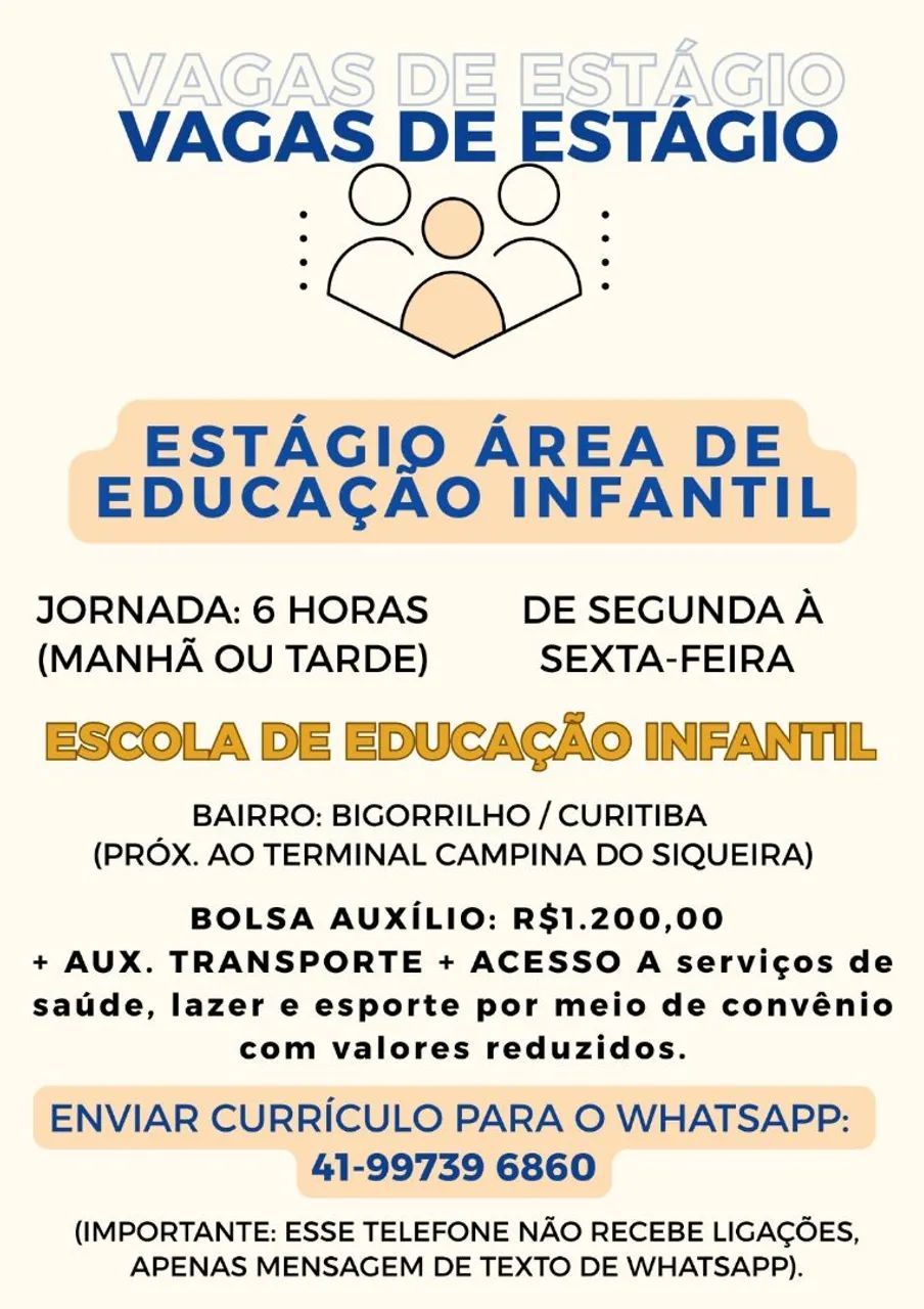 Estágio Área Educação infantil