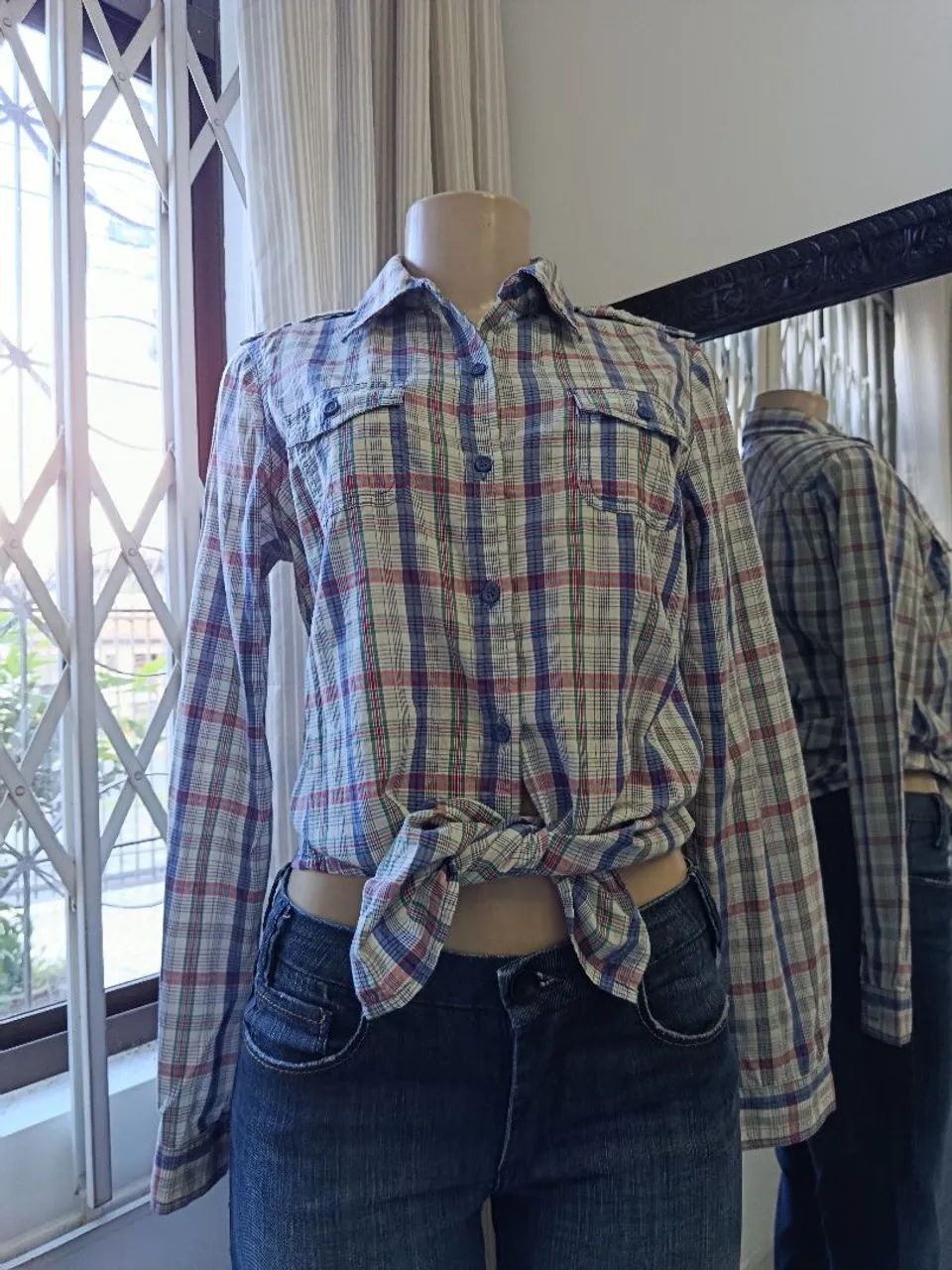 Camisa xadrez 100% algodão  - Foto 4