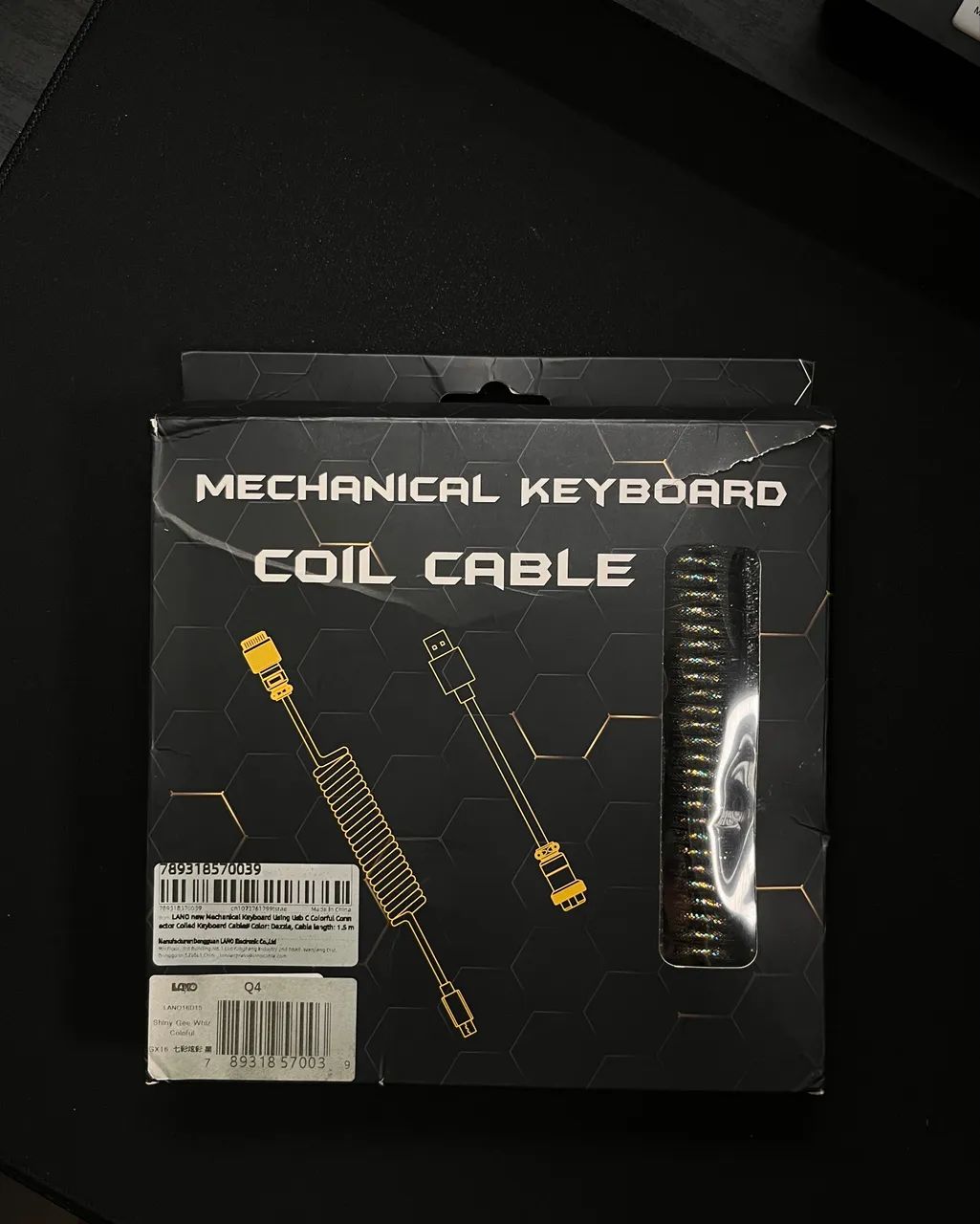 CABO COILED PRETO + DOURADO NOVO