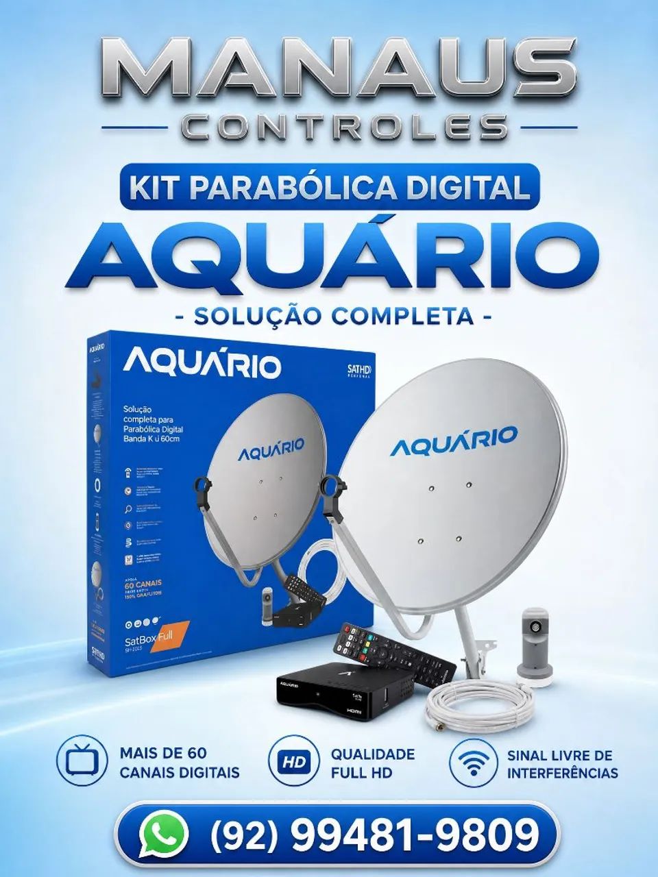 Antena parabólica combo completo promoção 