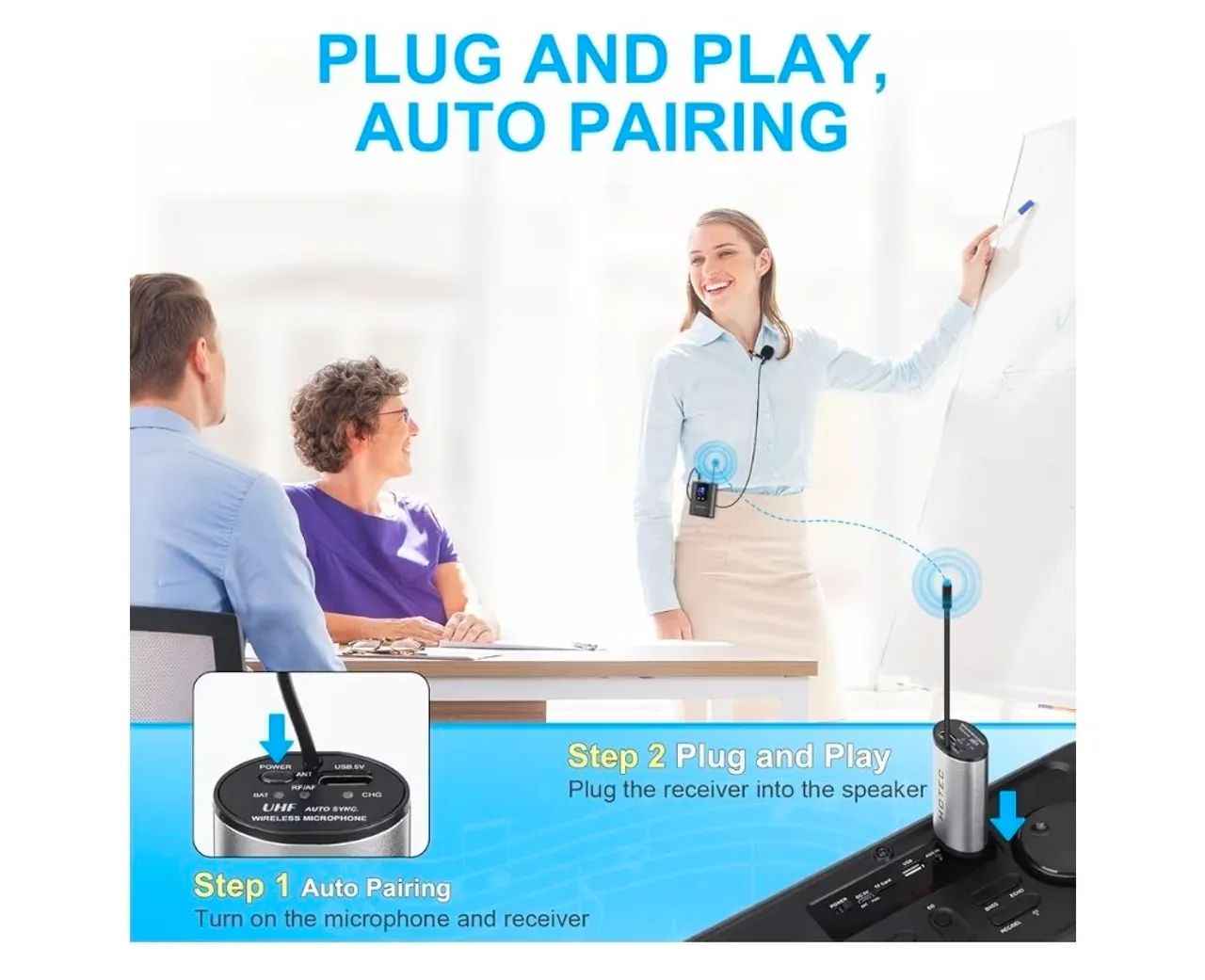 HOTEC Microfone de lapela sem fio - Foto 2