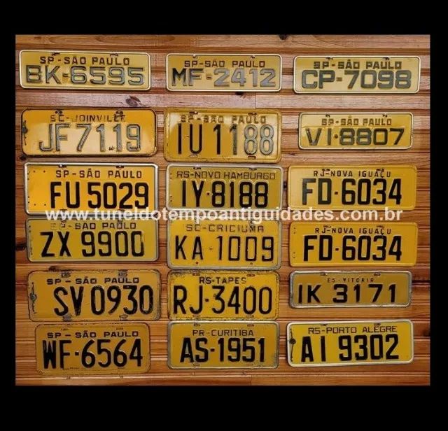 Placas Amarelas Antigas - Antiguidades - Eldorado 964709490 | OLX