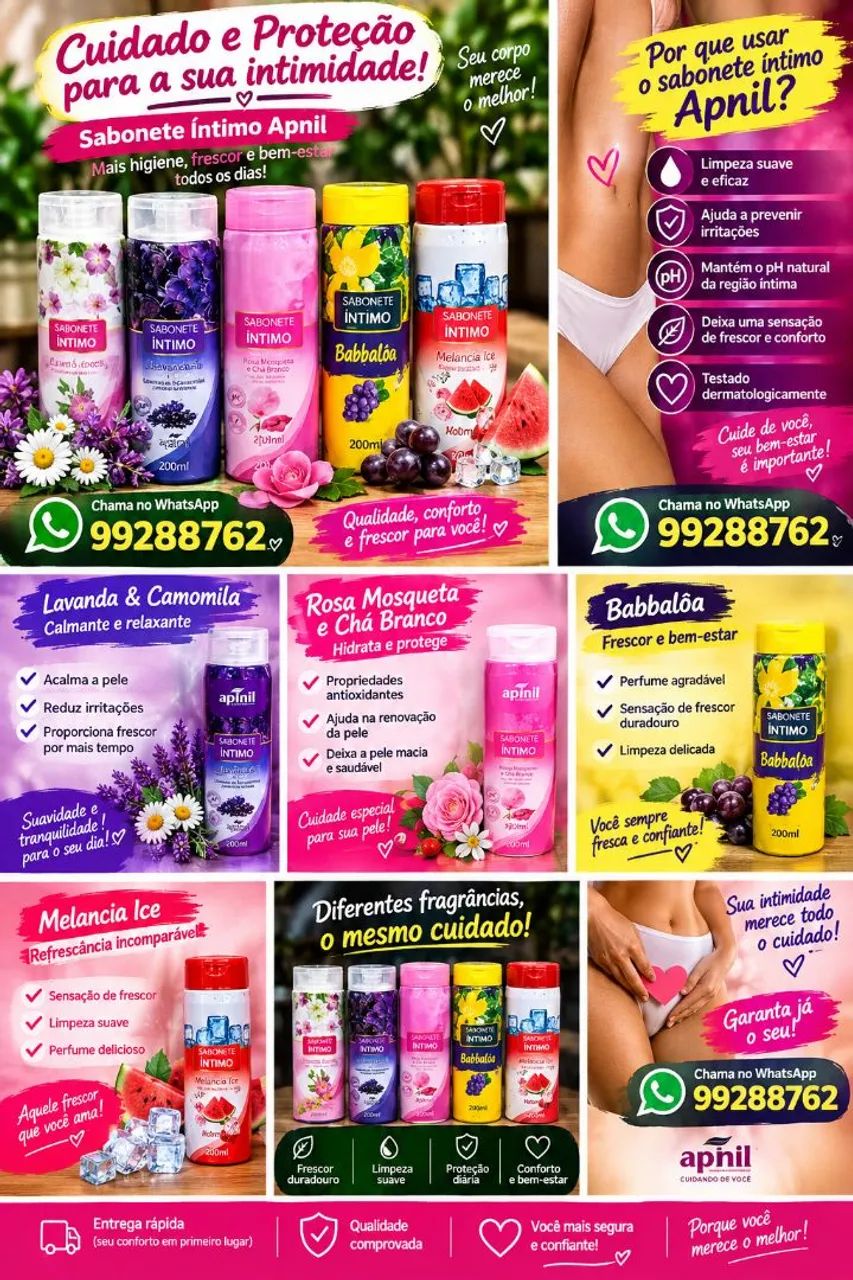 Desodorante spray mais sabonete íntimo 
