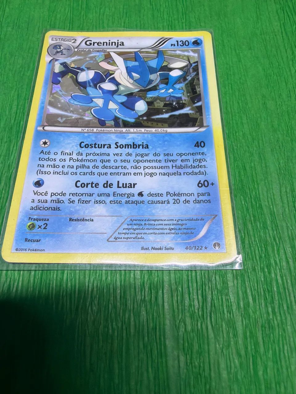 Carta Pokémon Greninja Descolorido Raro - Foto 2