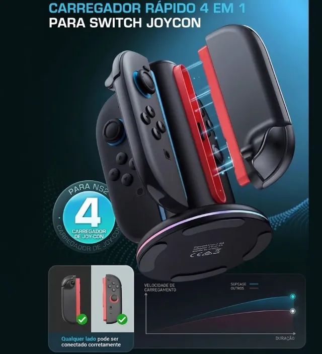 Base de Carregamento e Suporte para Controles Joy-Con do Nintendo Switch 2 - Foto 5