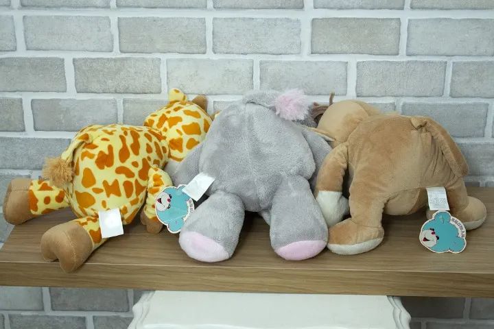 Kit 3 Pelúcias Brumar Girafa, Elefante E Macaco - Foto 5