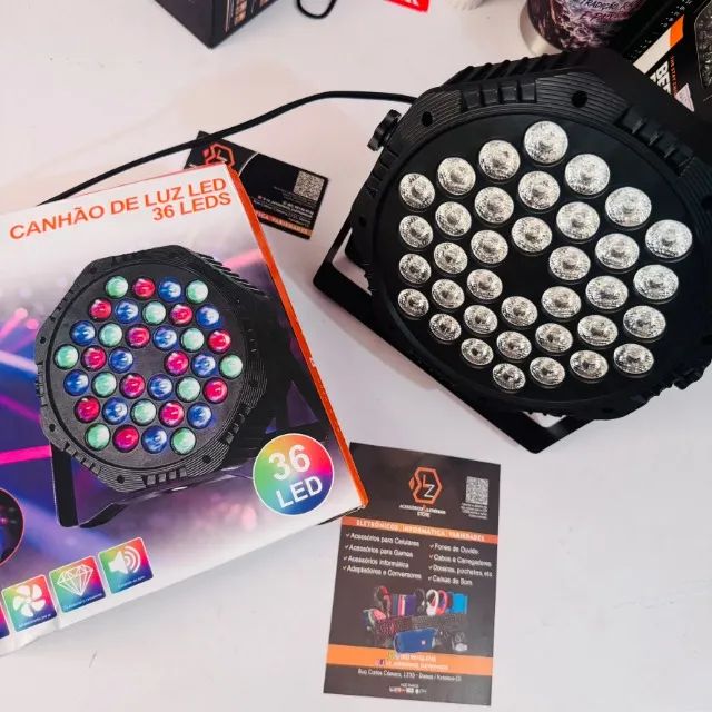 Canhao LED Refletor -  36 leds - Iluminação RGB  - Foto 2