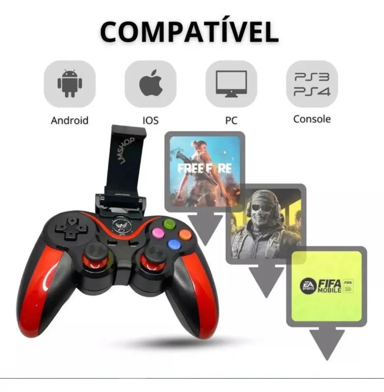 Controle Altomex Preto Para Celular Android E Ios - Foto 3
