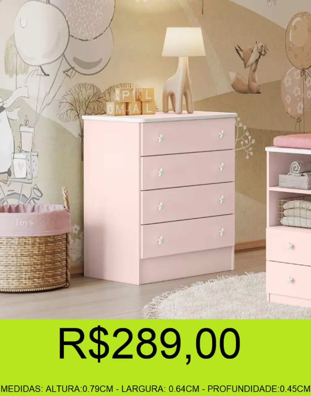 COMODA - INFANTIL - ROSE - COMPRE E RETIRE HOJE MESMO 