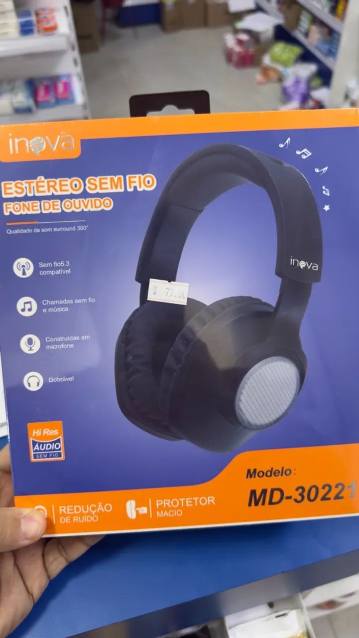 FONE ESTÉRIO SEM FIO INOVA