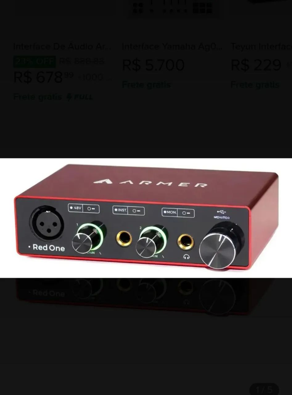 Interface de áudio armer red one - Foto 2