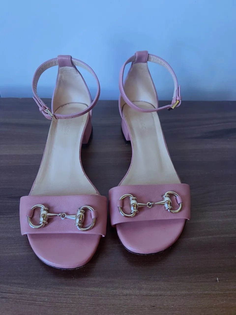 Sandália original GUCCI N35 cor Rosa