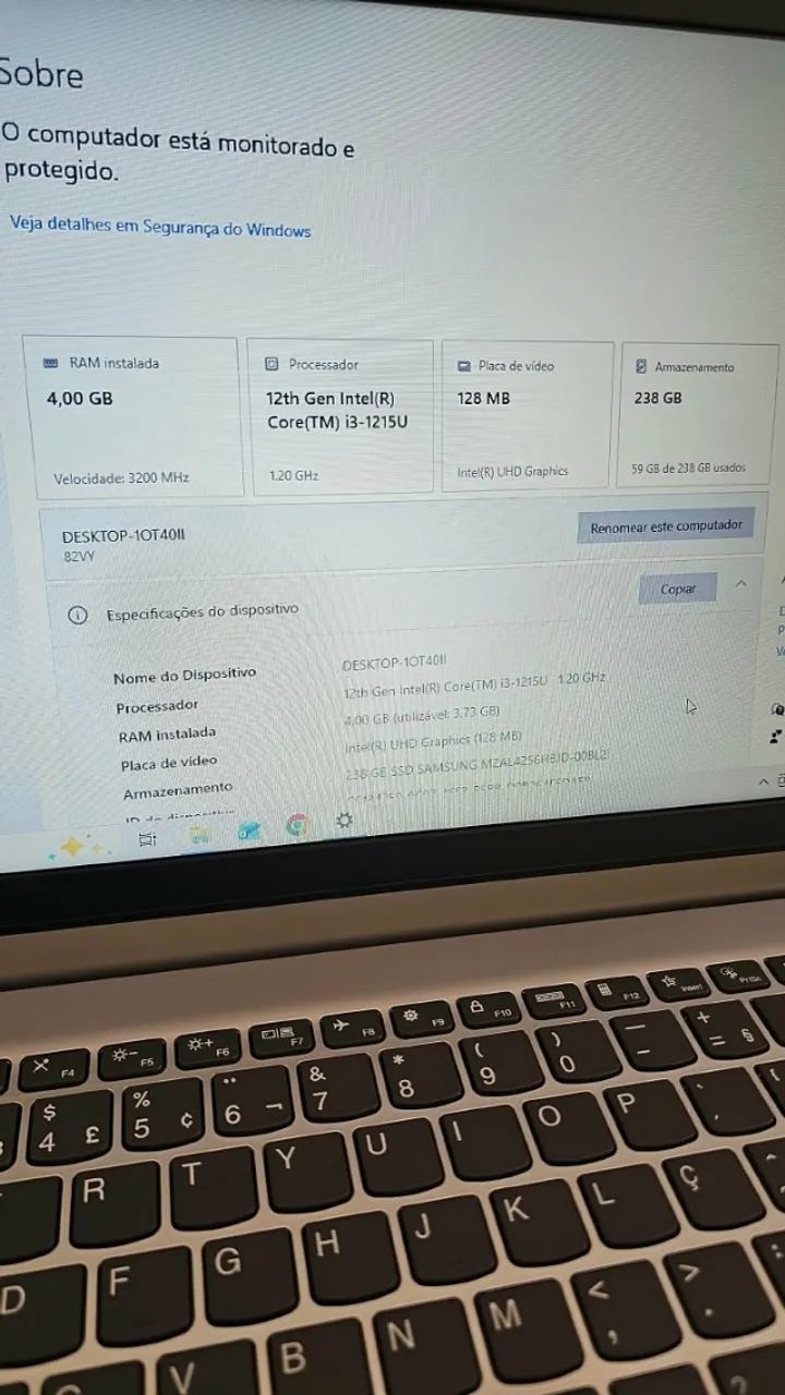  Notebook Lenovo - Processador Intel Core i3 de 12a Geração | SSD NVMe 256 GB |NOTA FISCAL - Foto 2