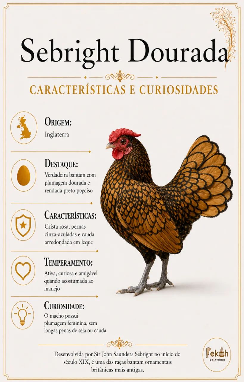 Sebright Dourada Galinha - Foto 5