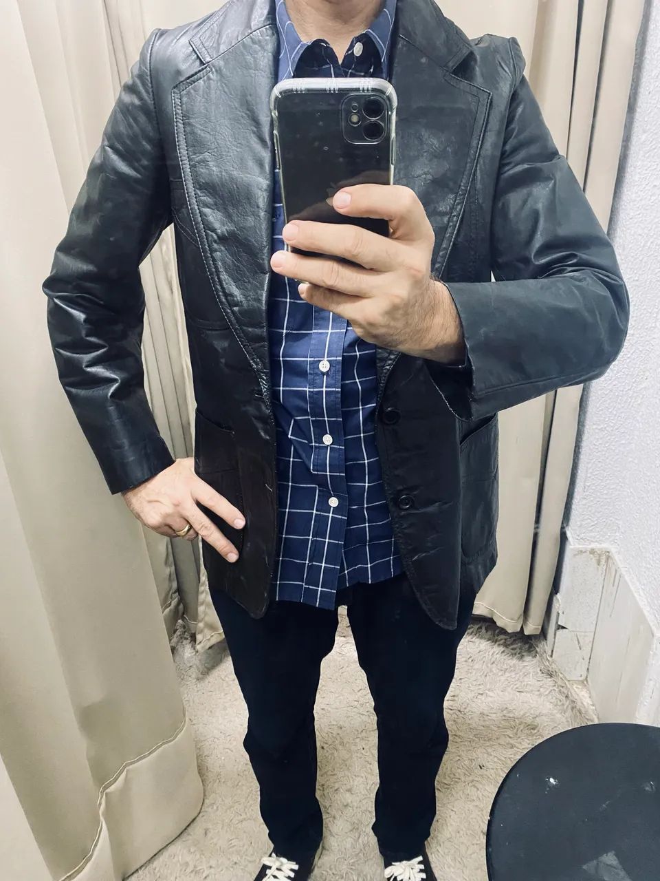 Blaser em Couro Legítimo Preto - Tam 48