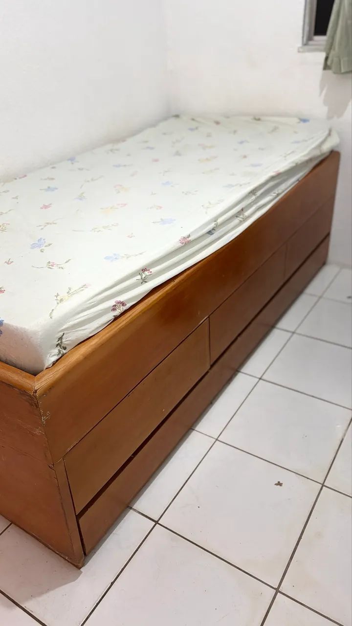 Vendo Bi-Cama com 3 gaveteiros madeira  - Foto 4
