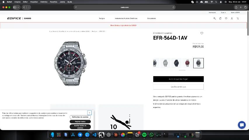 Relogio Casio Edifice 10bar Chronograph - Foto 3