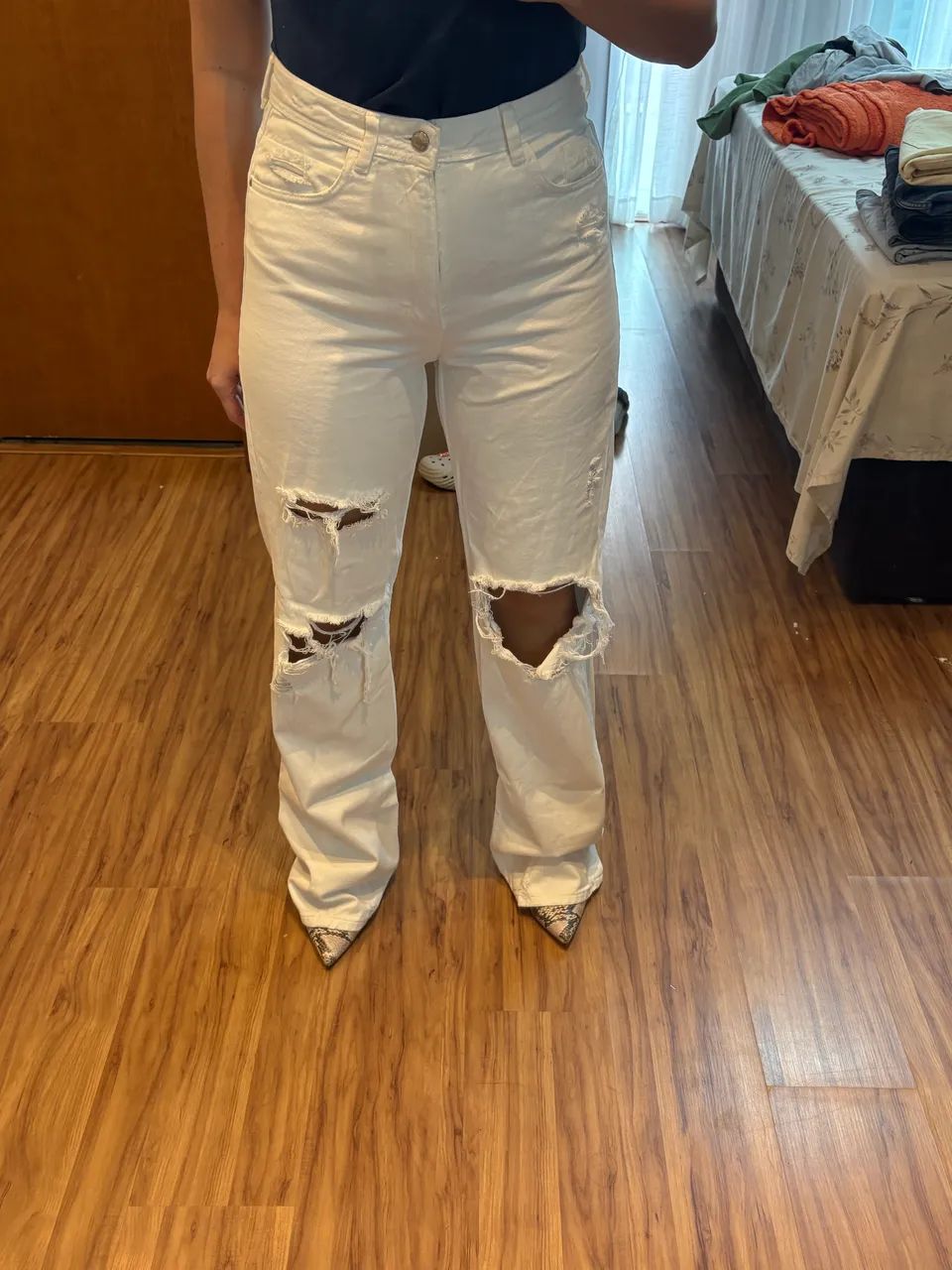 Calça Jeans Branca marca Zara  - Foto 4