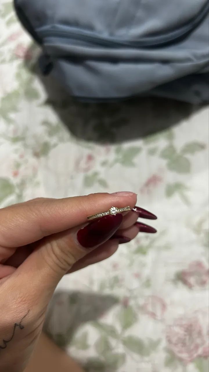 Anel Solitário em Ouro 18k - Foto 2