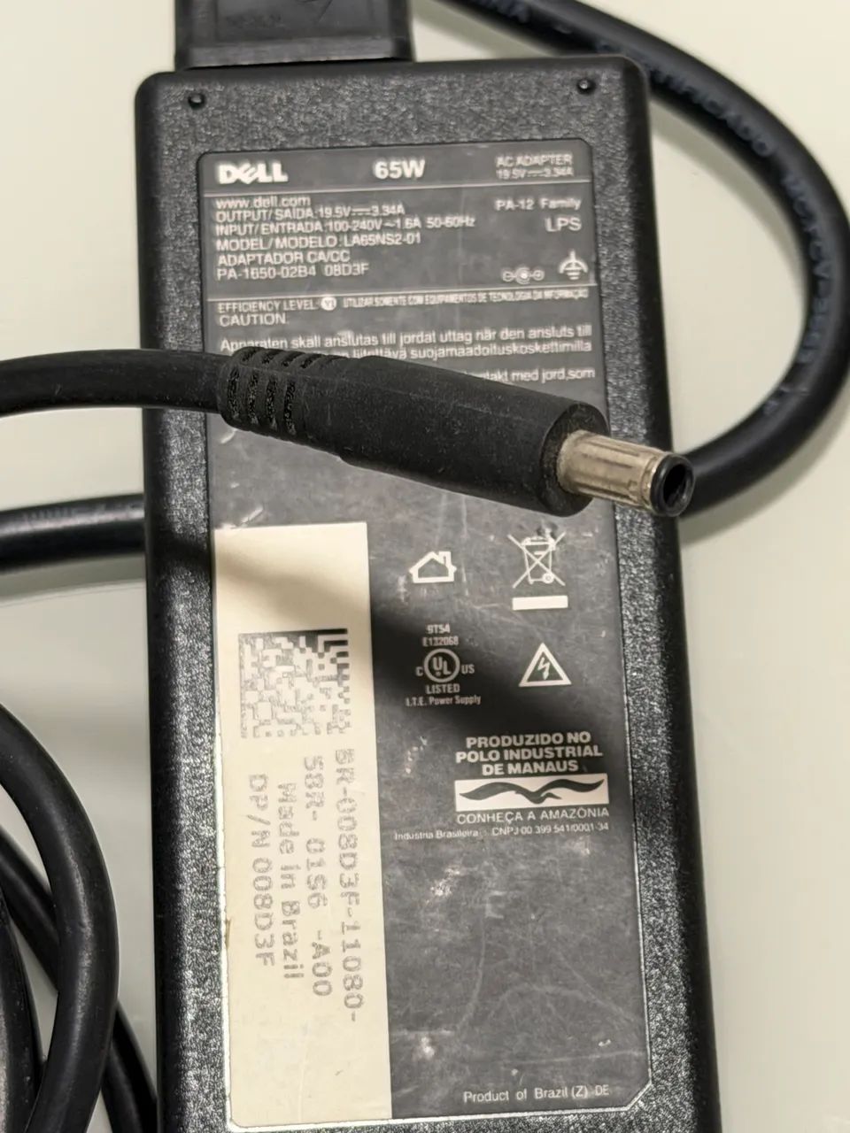 Fonte Notebook Dell 65W / 19,5V / 3,34A - Foto 3