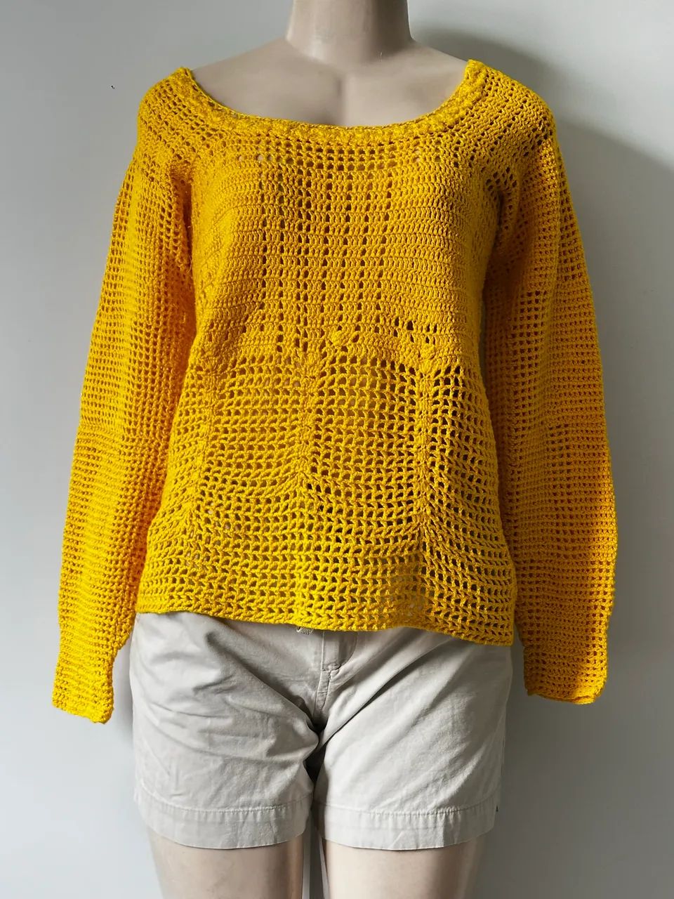 Blusa amarela de crochet  - Foto 2