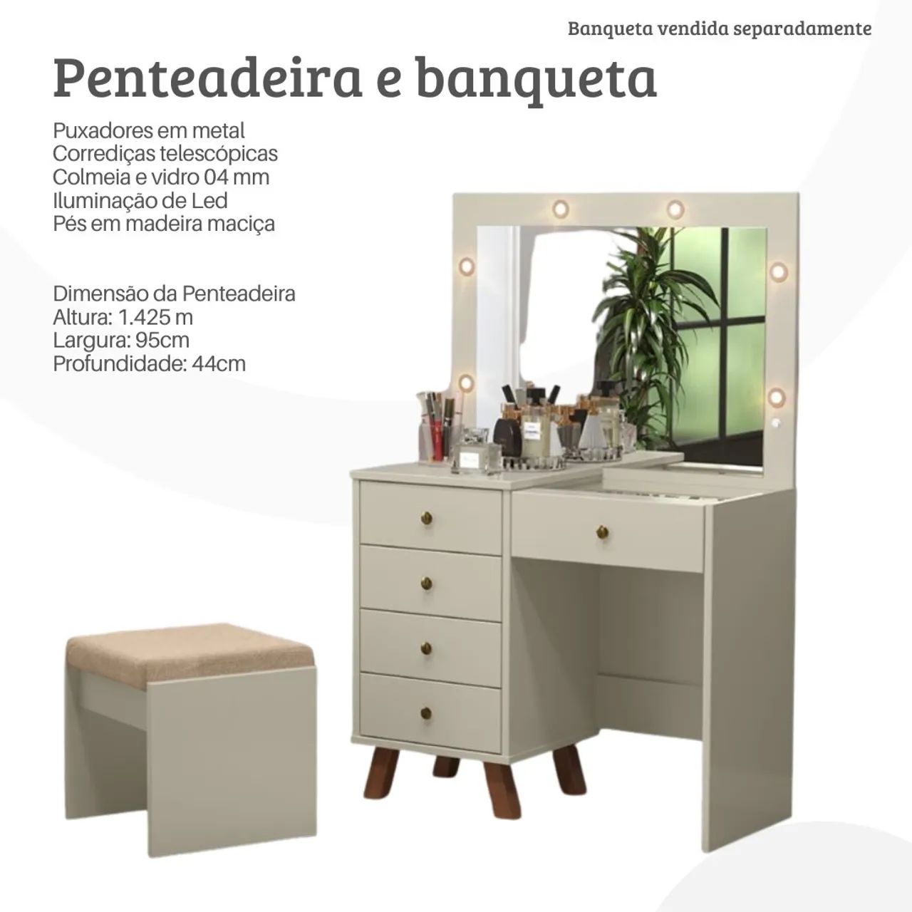 Penteadeira Camarim e banqueta - Promoção 