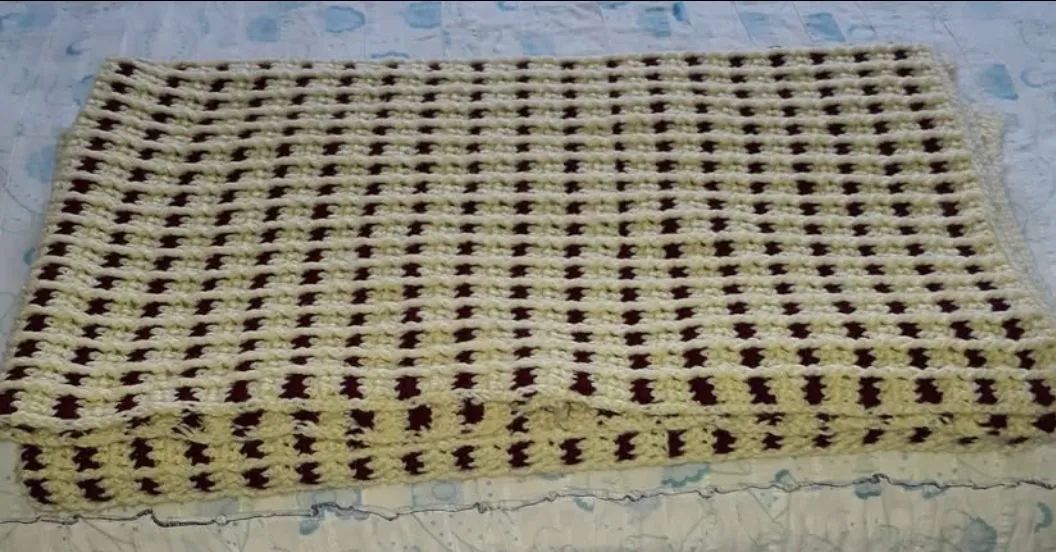 Manta de crochê listrada - Foto 4