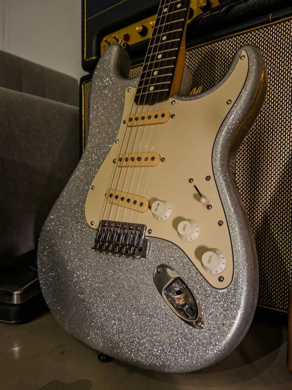Fender American Traditional Silver Sparkle - Foto 4