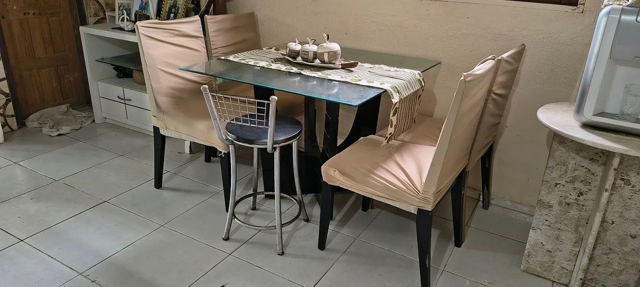 Mesa de vidro madeira laqueada - Foto 4