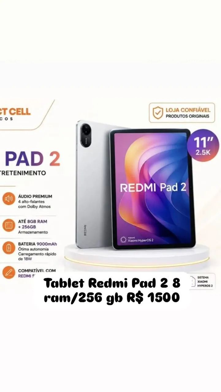 Redmi pad 2 verde lacrado 256 gb