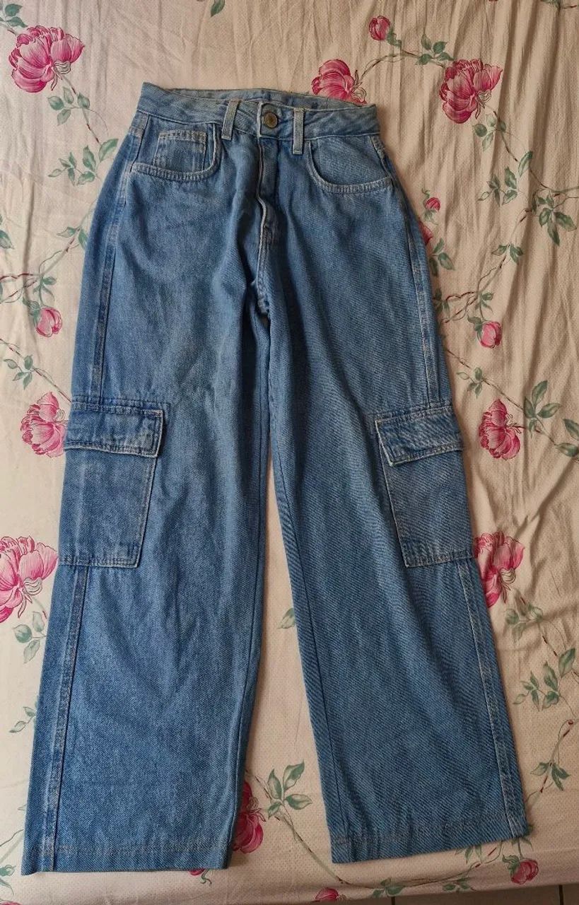 Calça Jeans Cargo