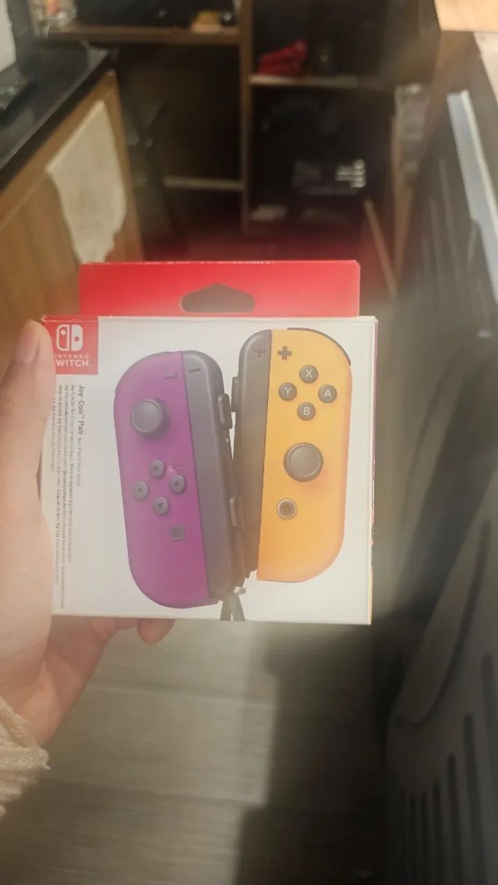 Par Joy-Con roxo-neon laranja-neon Nintendo Switch