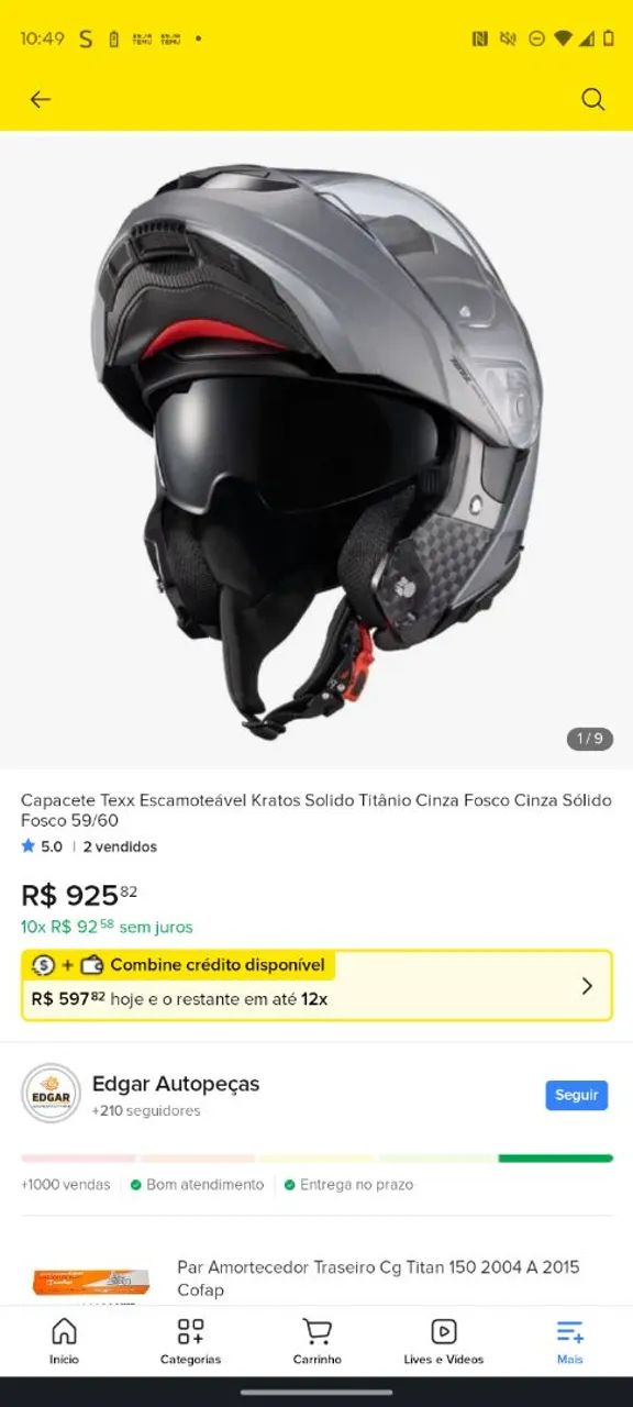 Capacete TEX Escamoteável KRATOS
