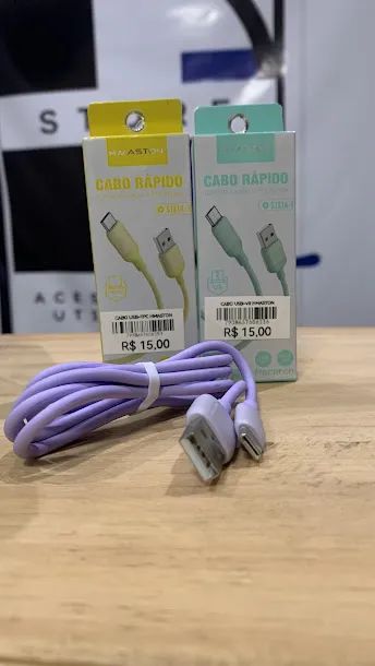 Cabo de carregamento 1 metro de comprimento 4.8A para fonte USB conector tipo c e v8 micro - Foto 2