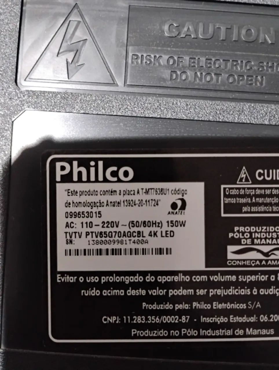 Vendo placa da fonte TV Philco 65 polegadas 