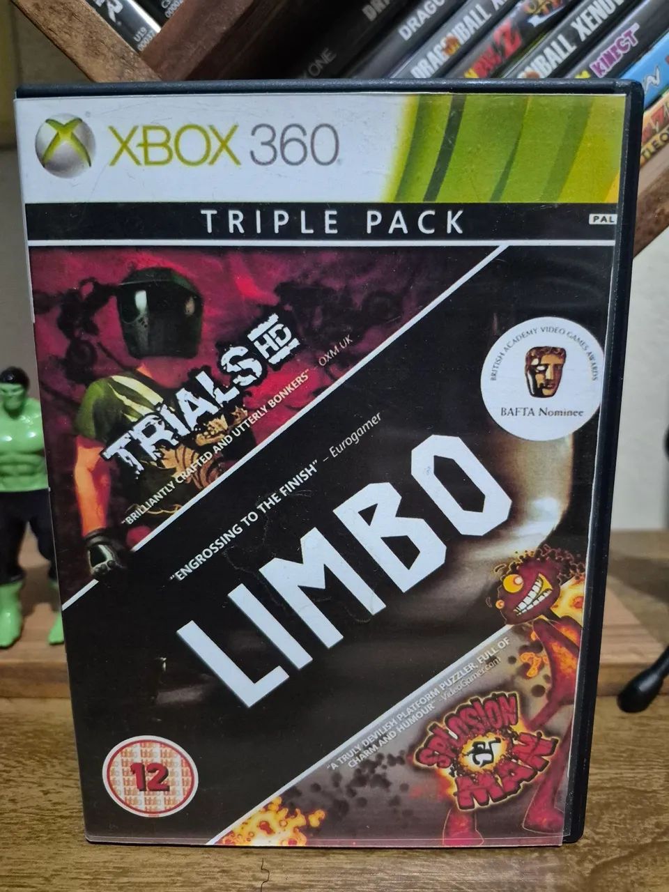 Triple pack trials hd - limbo - splosion man (capa reimpressa) - xbox 360